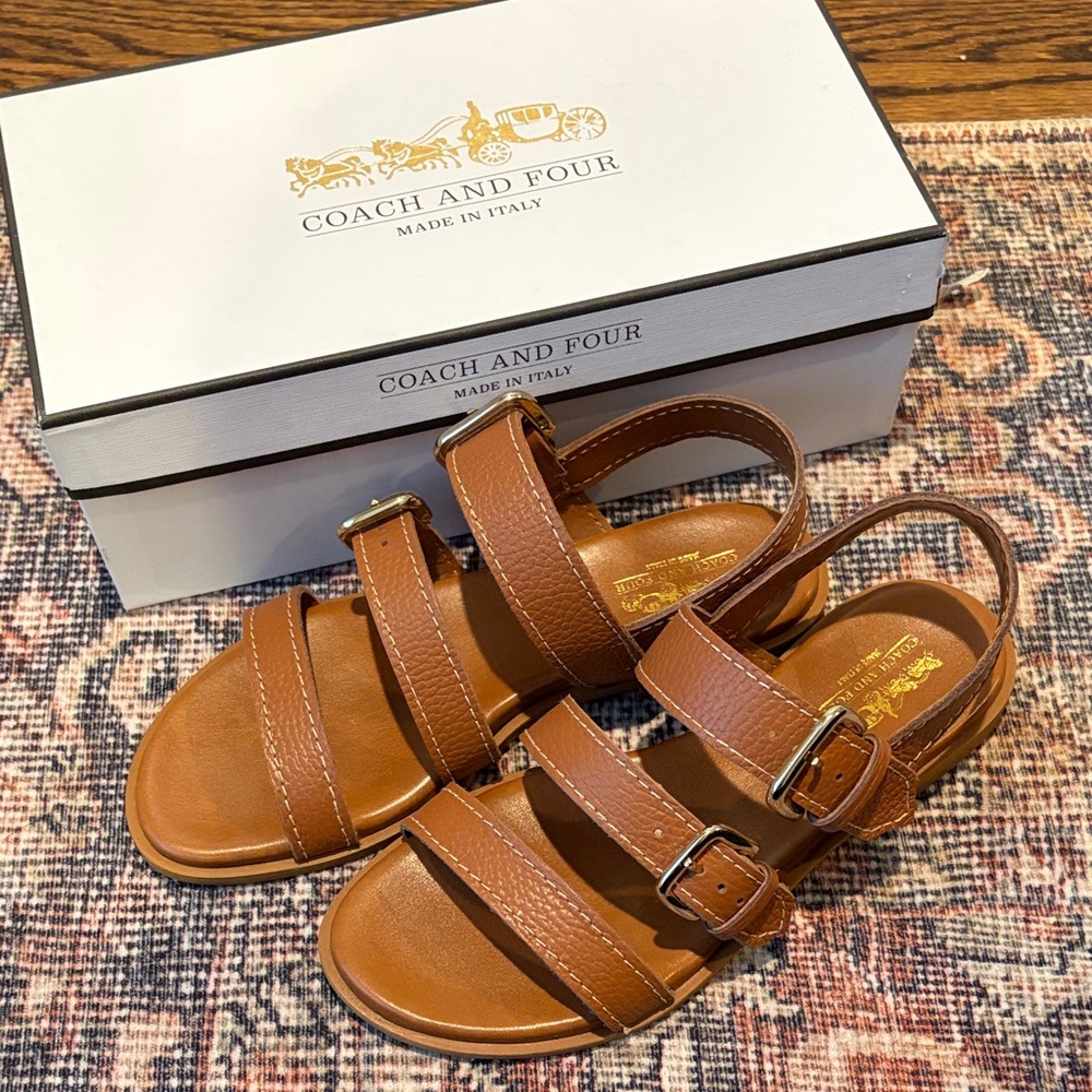Coach and Four Tan Leather Sandals
